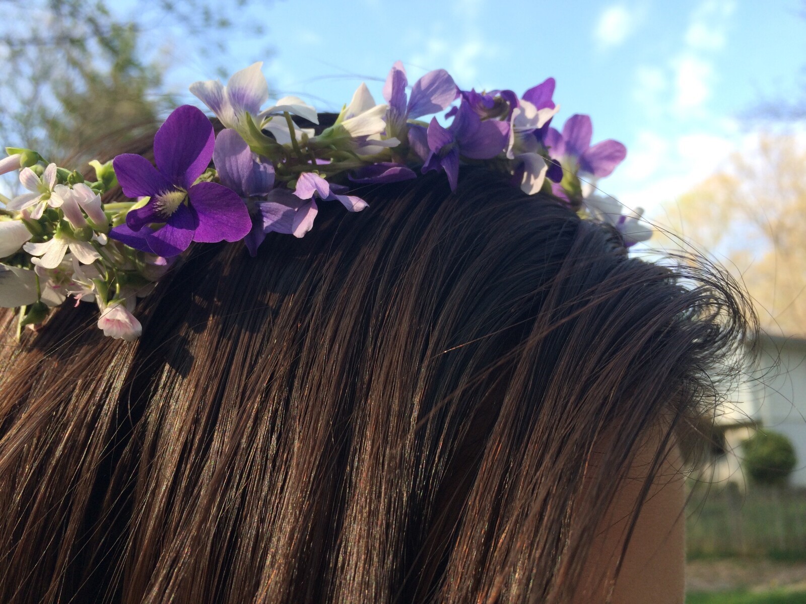 wedding hair with flowers