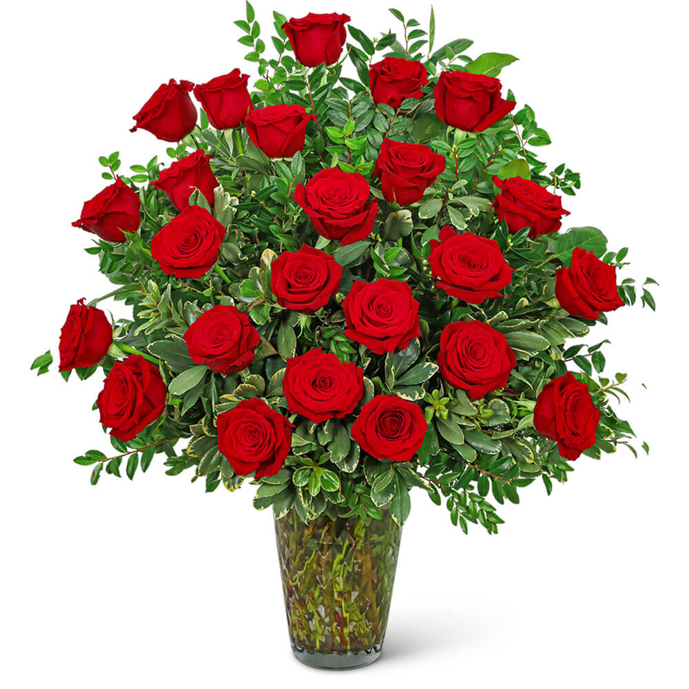 Two Dozen Elegant Red Roses - irene's flower shop