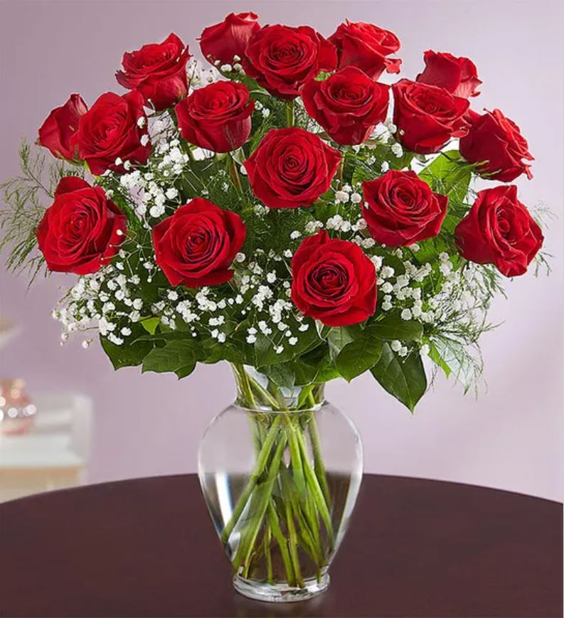 Three Dozen Red Roses in a Vase - Towers Flowers