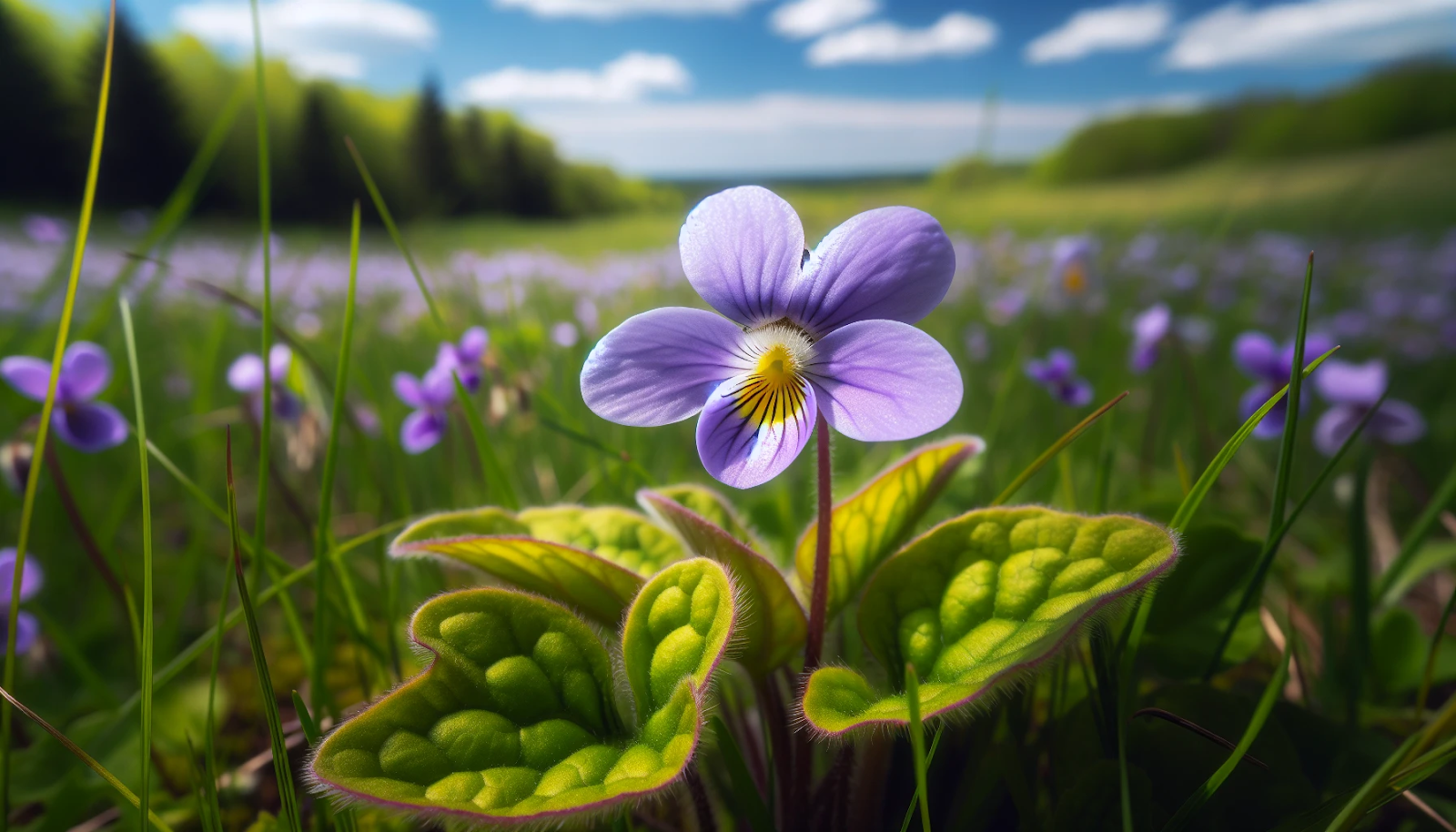 The Common Meadow Violet, New Jersey's state flower, symbolizing innocence and spirituality