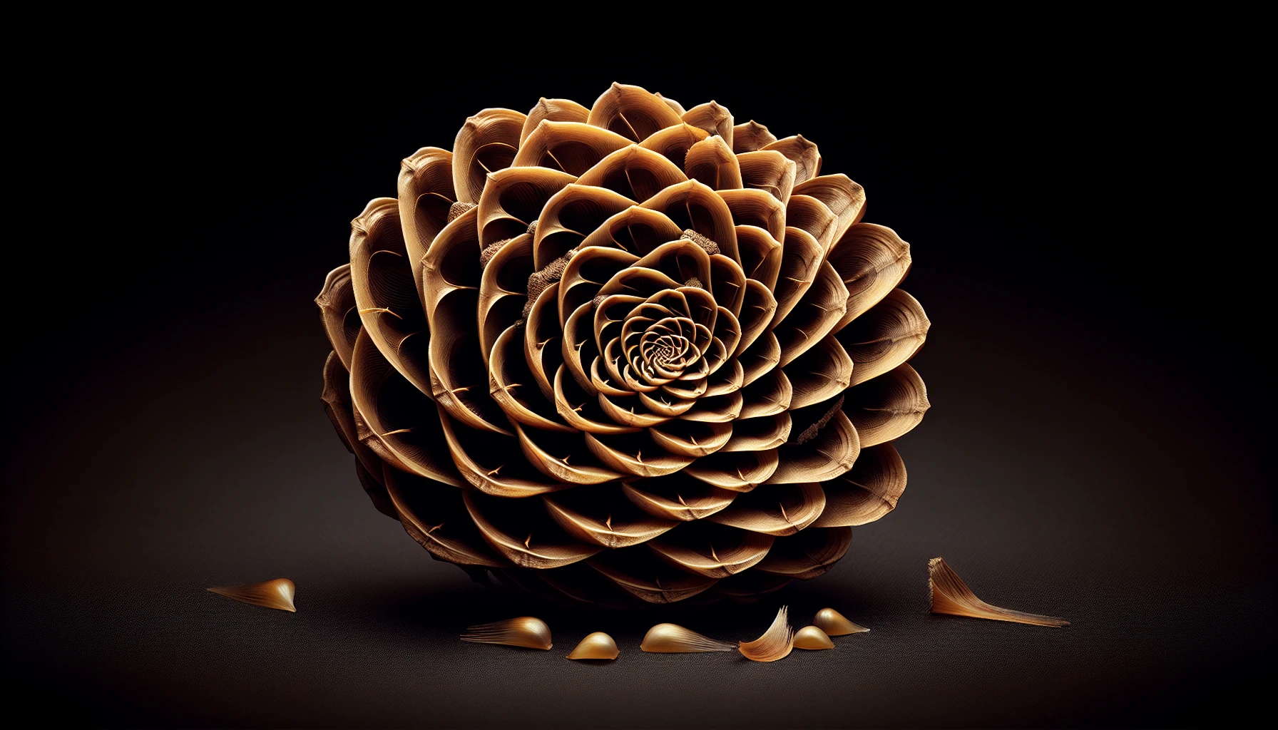 A detailed illustration of a pine cone's structure
