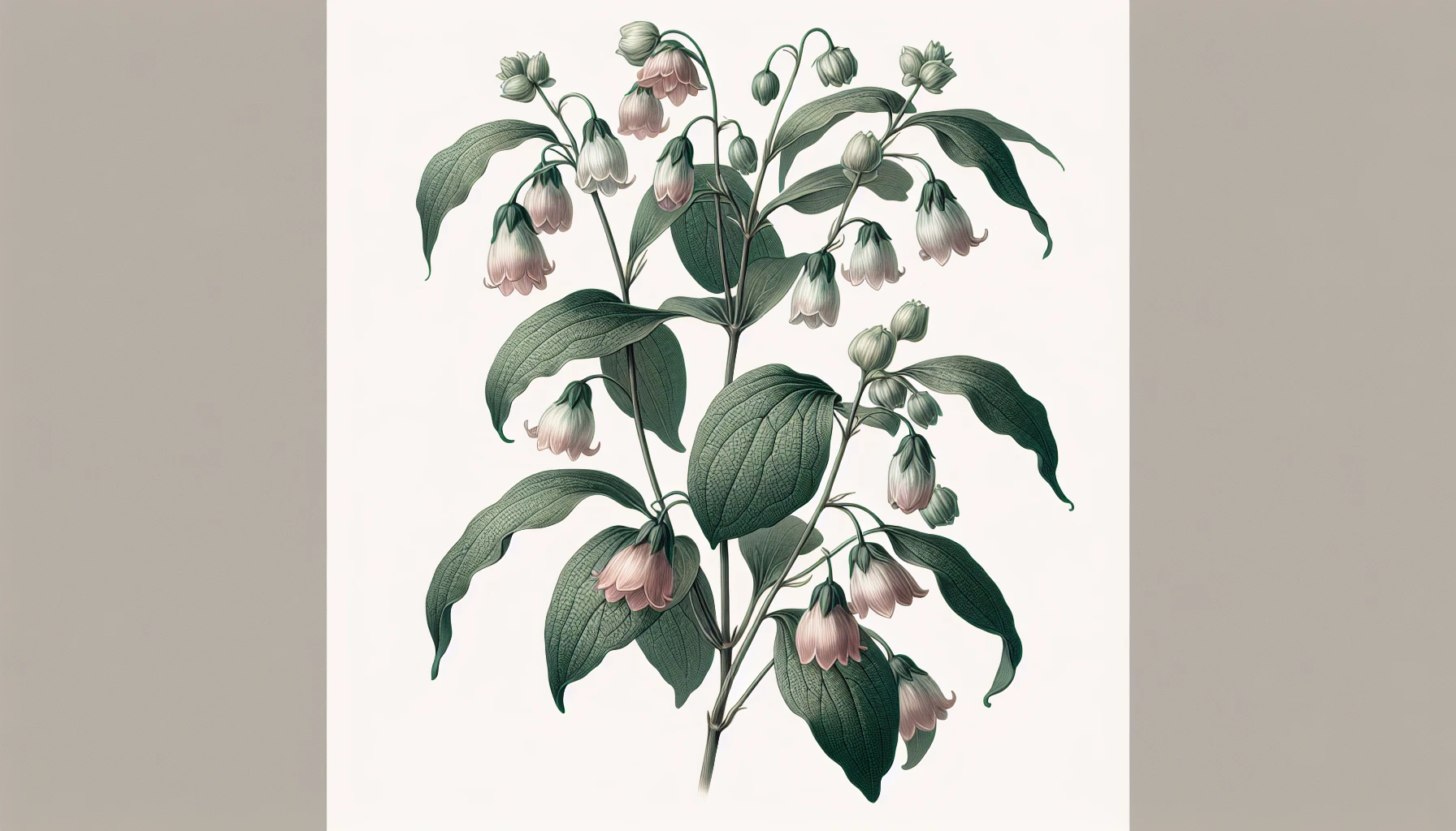 Botanical illustration of the Mayflower plant