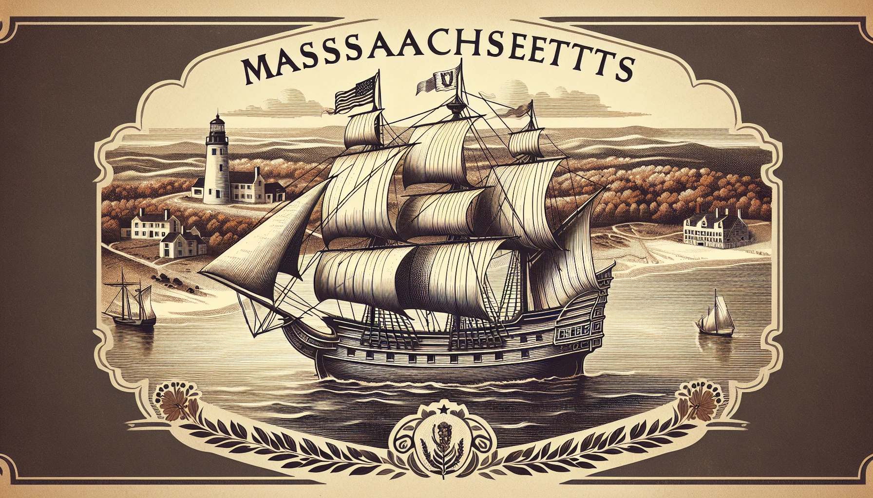 Symbolic representation of the Mayflower in Massachusetts culture