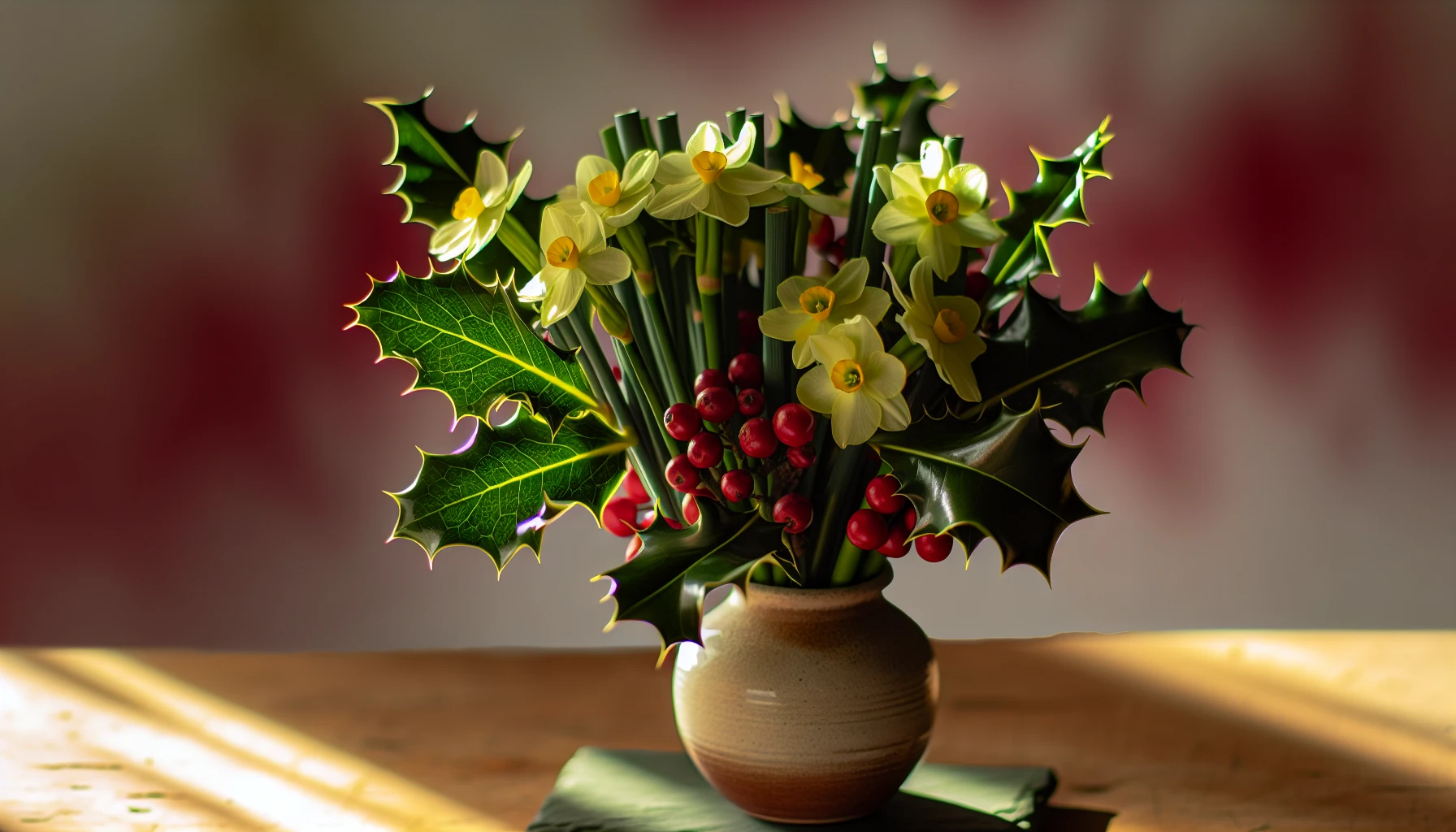 A beautifully arranged December birth flower bouquet