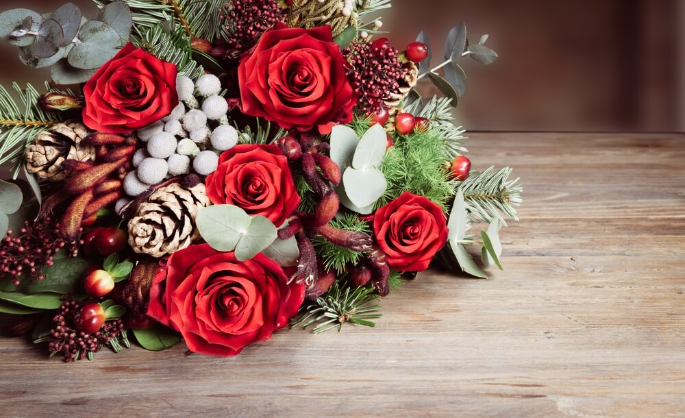 Rose flower - christmas arrangment