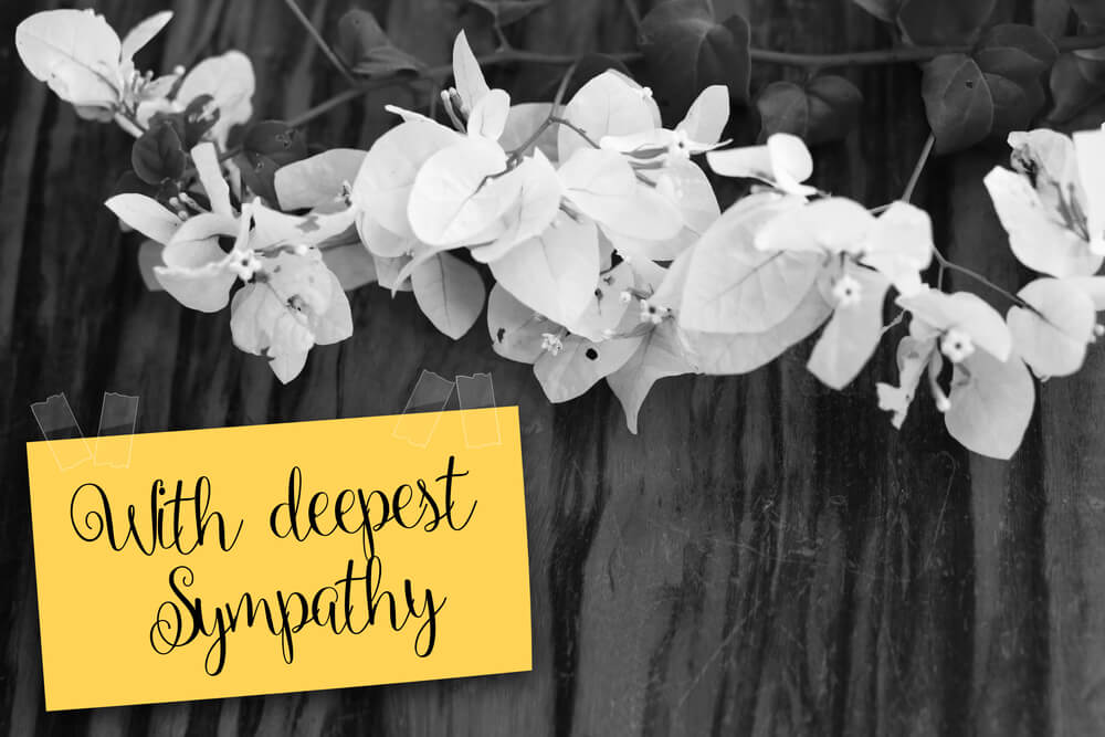 funeral notes on flowers