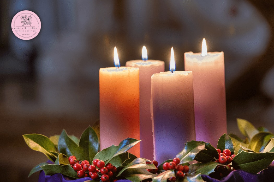 Use Candles in Your Christmas Flower Arrangement